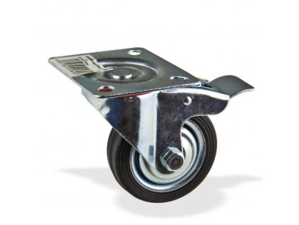 Gumové otočné koliesko s brzdou 75 mm, do 65 kg