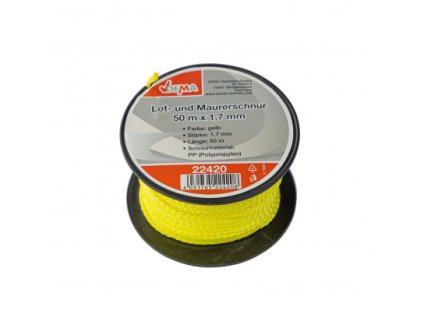 Murárska šnúra PP 1,7 mm / 50 m, žltá