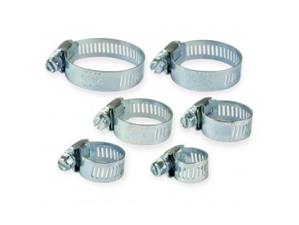 Hadicové spony 7 - 44 mm s upínacím skrutkovačom, 50-dielna sada