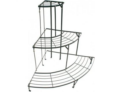 DEMA Rohové schody na kvety 3 police, tmavozelené