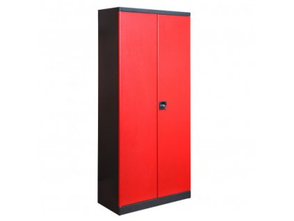 Kovová skriňa so zásuvkami 78x38x192 cm, antracit / červená