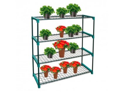 DEMA Regál na kvety 90x31x106 cm, 4 police, tmavozelený