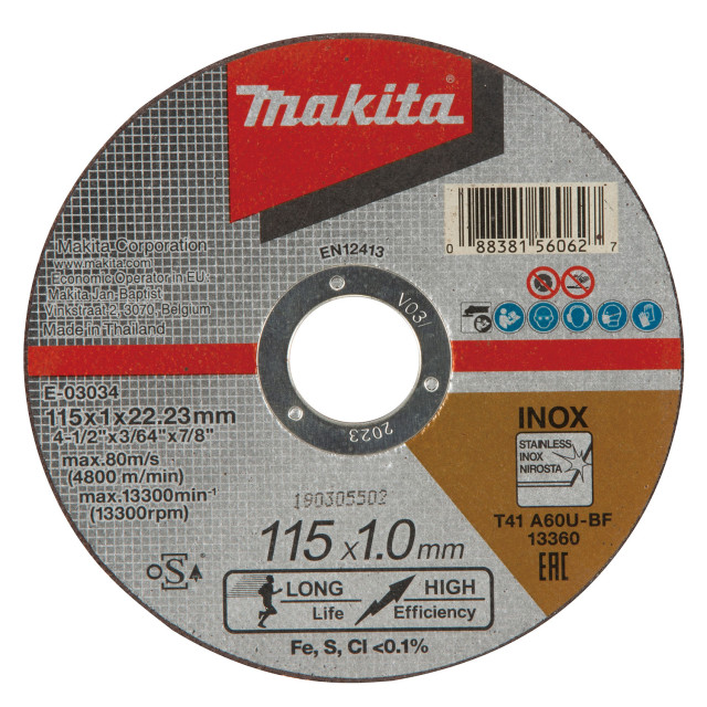 MAKITA KOTÚČ REZNÝ TENKÝ NA NEH.OCEĽ 115x1x22