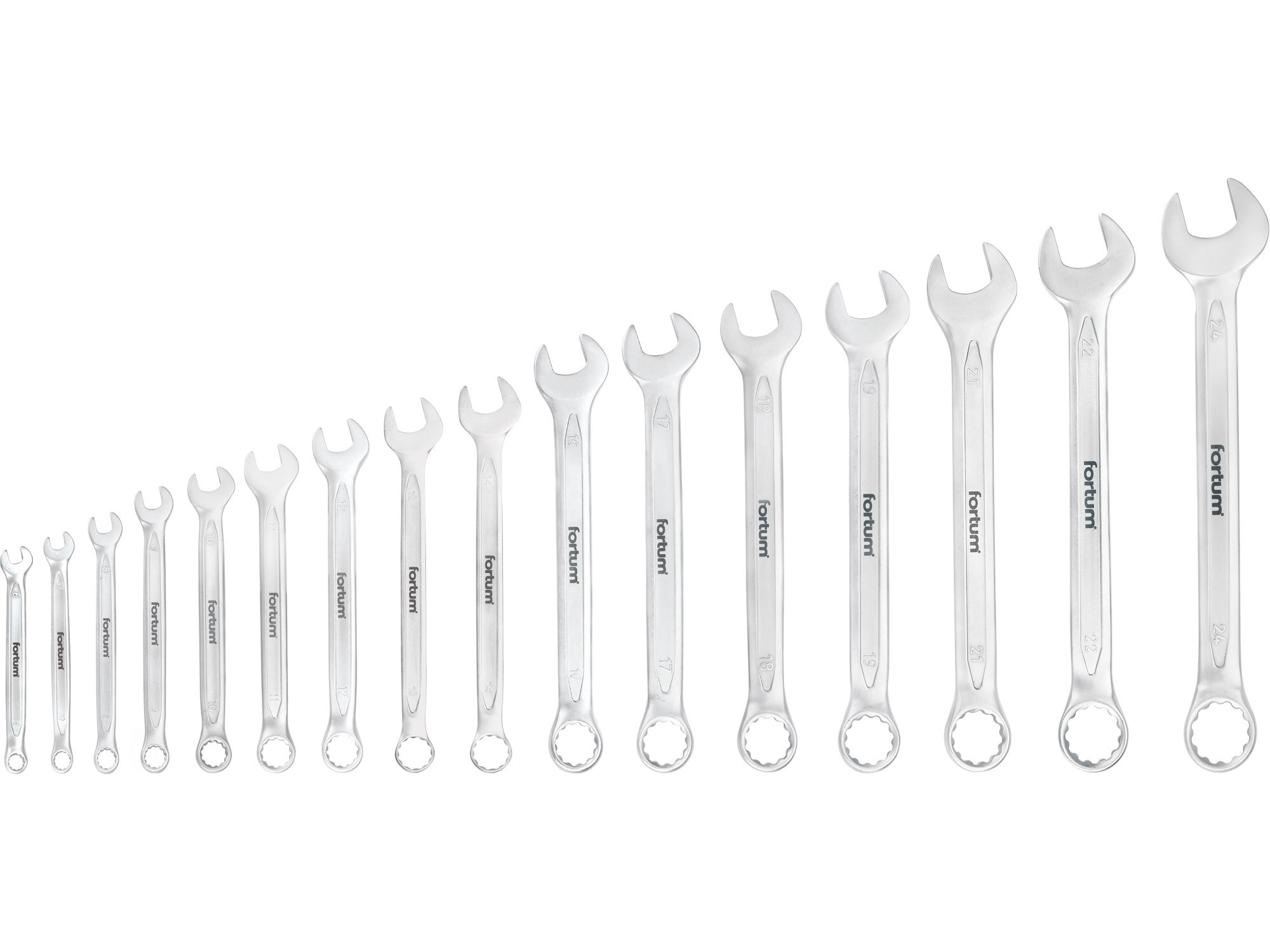 Kľúče očko-vidlicové, 16-dielna sada, 6-24mm, FORTUM 4730201