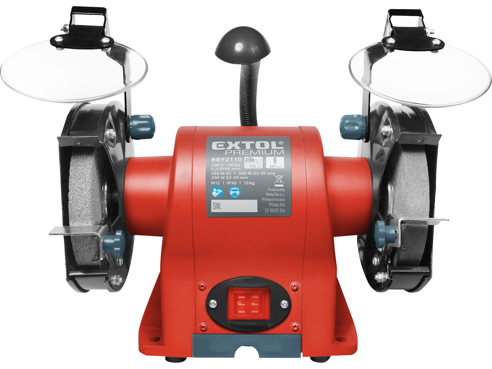 Brúska dvojkotúčová, príkon 350W, kotúč 150mm, EXTOL PREMIUM 8892110