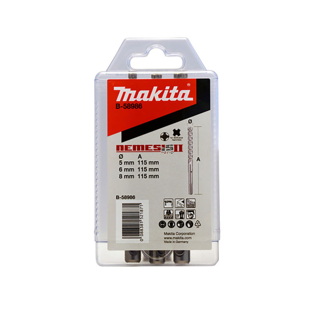 MAKITA VRTÁK SDS-PLUS 4C PLUS SOLID SADA 5/6/5x115 (B-58986)