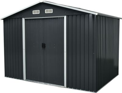 Strend Pro Domček Strend Pro, záhradný, plech, antracit, 301x236x214 cm