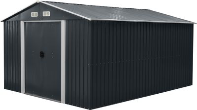 Strend Pro Domček Strend Pro, záhradný, plech, antracit, 301x367x214 cm