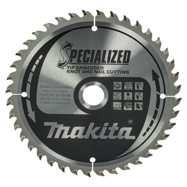 MAKITA KOTÚČ PÍLOVÝ 165 x 20 mm 40 z