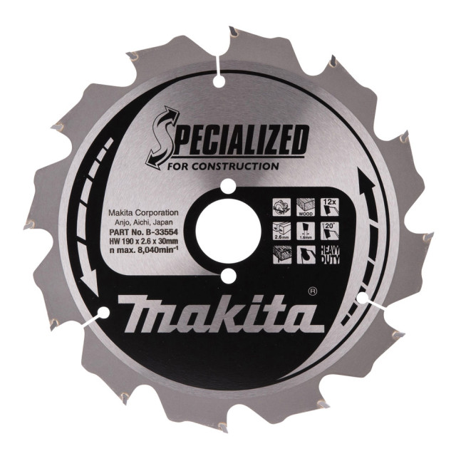 MAKITA KOTÚČ PÍLOVÝ 190 x 30 mm 12 z