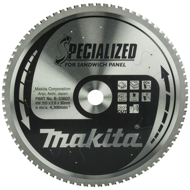 MAKITA KOTÚČ PÍLOVÝ SENDV.PAN. 355 x 30 mm 80z