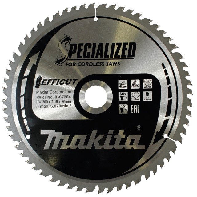 MAKITA KOTÚČ PÍLOVÝ EFFICUT 260 x 30 mm 60 z