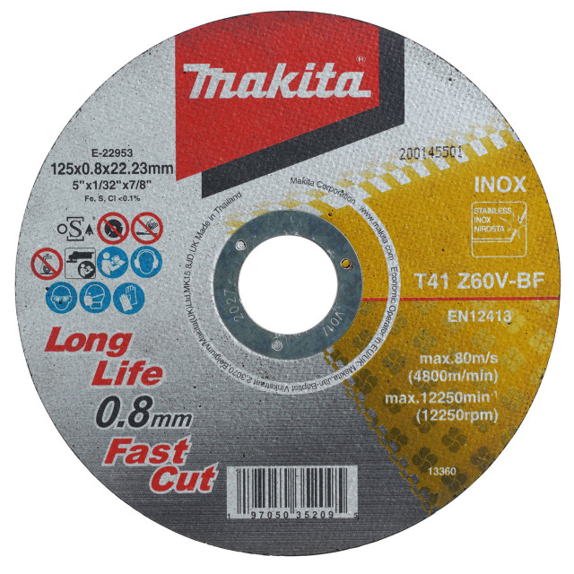 MAKITA KOTÚČ REZNÝ KOV / NEREZ 125 x 0,8 mm