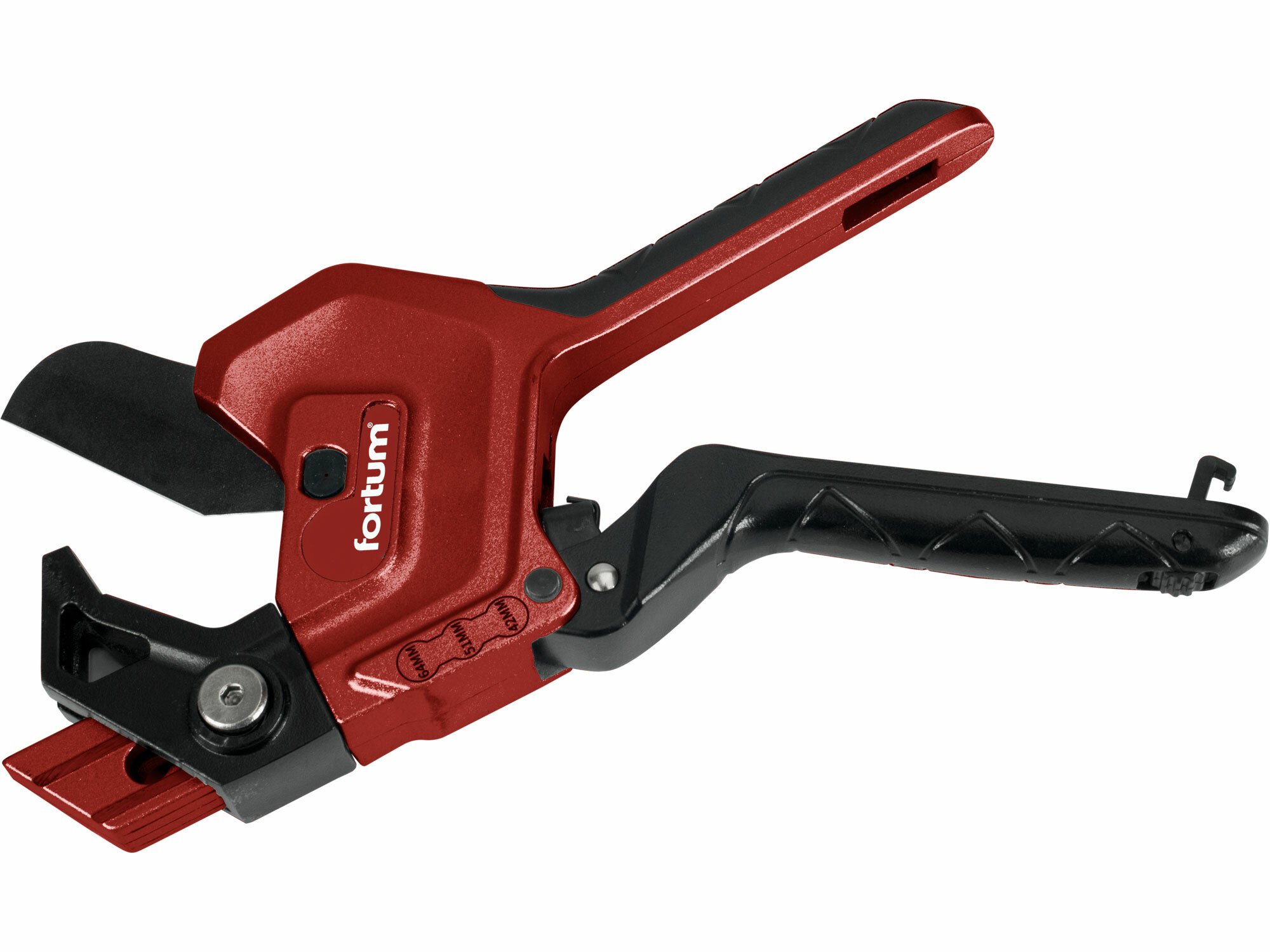 Nožnice na plastové rúrky a hadice, do Ø64mm (2 5/8"), nastaviteľná kovadlina, FORTUM