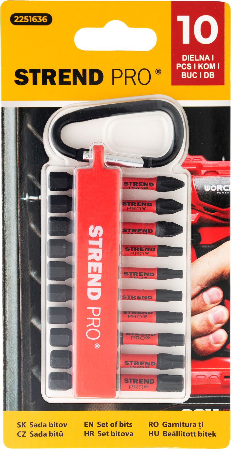 Strend Pro Premium Sada bitov Strend Pro Premium, PH, PZ, TORX, S2 pevnosť, 1/4", 50mm, 10 dielna