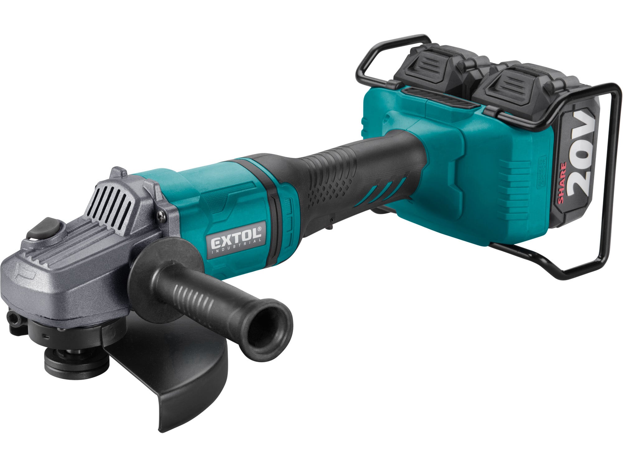 Brúska uhlová Share20V, 2x 4Ah, 150mm, 40V bezuhlíkový motor, EXTOL INDUSTRIAL