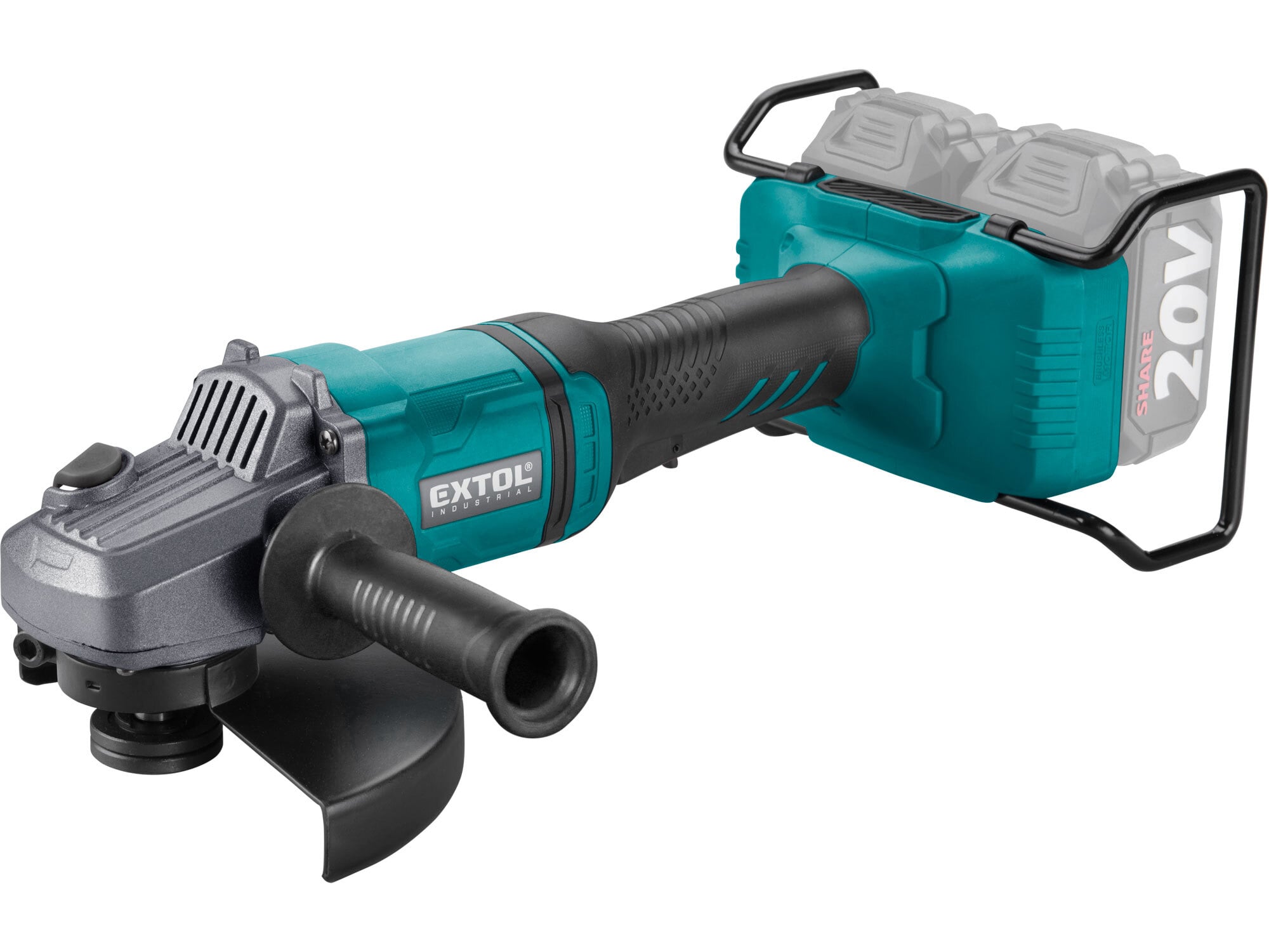 Brúska uhlová Share20V, 2x 4Ah, 150mm, 40V bezuhlíkový motor, EXTOL INDUSTRIAL