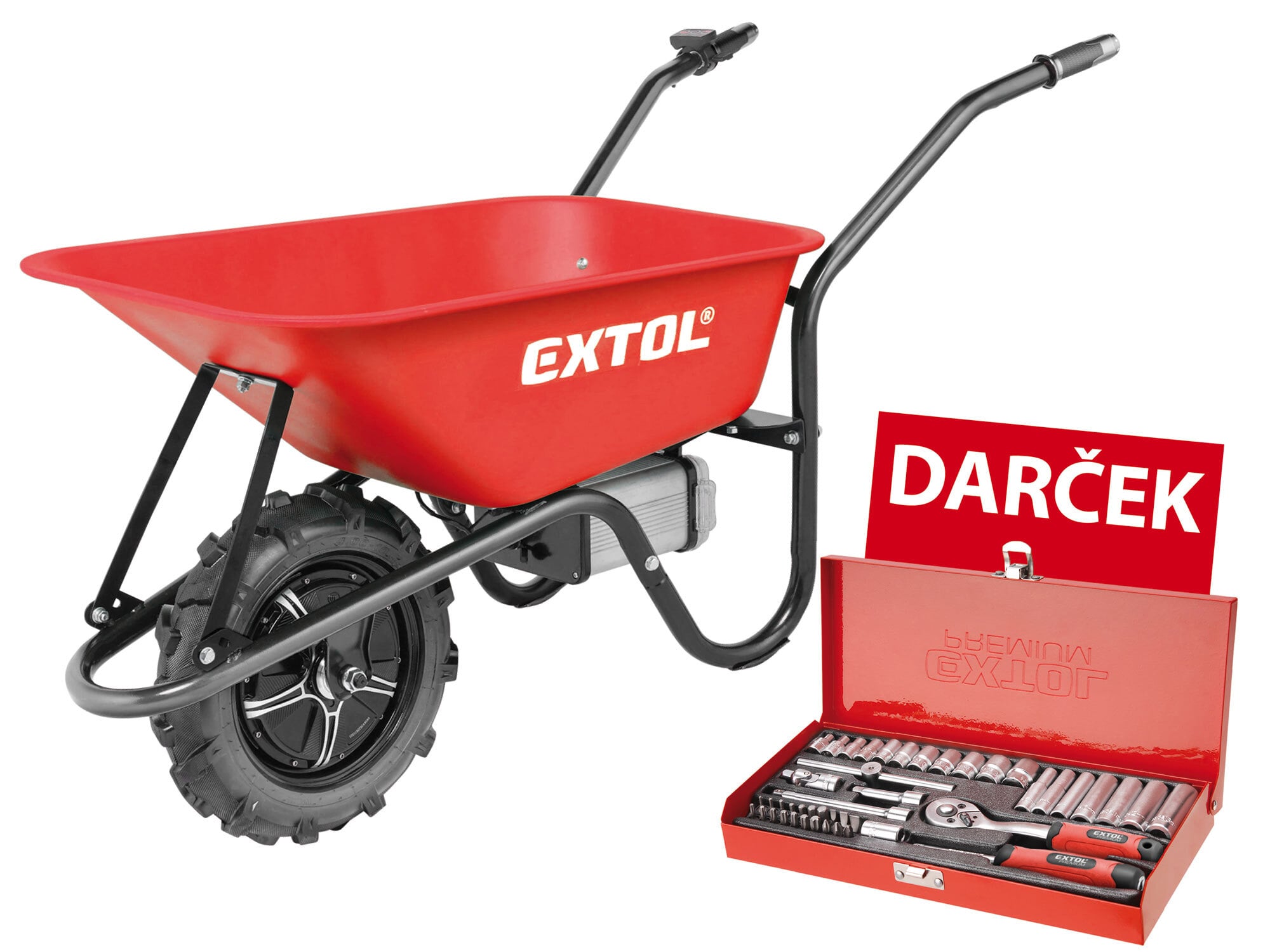 Fúrik na aku pohon, 1x 40V/6Ah, + DARČEK: kľúče nástrčné 1/4", 45-dielna sada, EXTOL PREMIUM