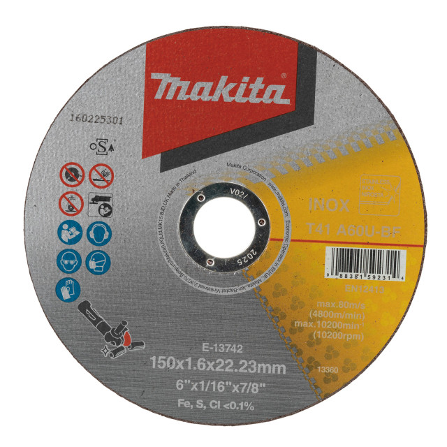 MAKITA KOTÚČ REZNÝ TENKÝ NA NEH.OCEĽ 150x1,6 (E-13742)