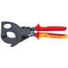 KNIPEX Kliešte na káble (princíp rohatky so západkou) 280 SERVIS EXCLUSIVE + VOUCHER - zľavový kupón