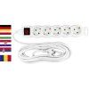 Cable GERMAN socket Strend Pro GER DG-805BK 5,00 m, 5 sockets, HU, RO, SRB, CRO + switch