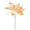 Kvet MagicHome Vianoce, Poinssetia, zlatý, stonka, veľkosť kvetu: 31 cm