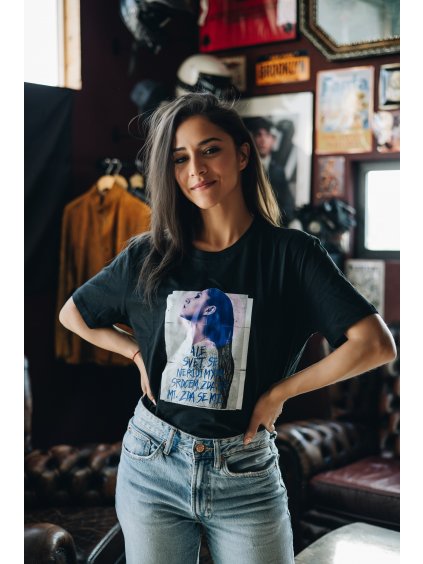 Tričko černé "Jsem tady"