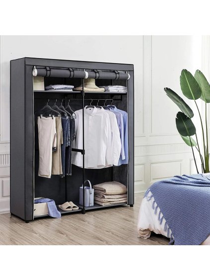 Stoffschrank mit Kleiderstangen RYG02GY 3
