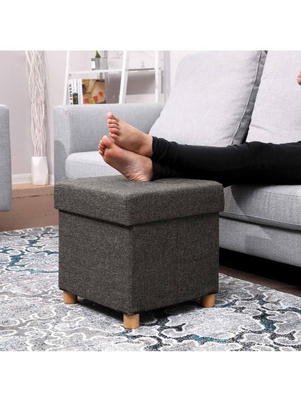 Collapsible Cube Storage Ottoman LSF14GYZ 4