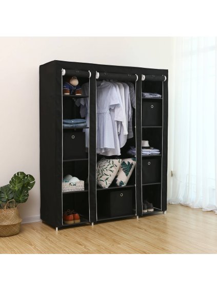 Kleiderschrank 175 x 150 cm Schwarz LSF03H 2