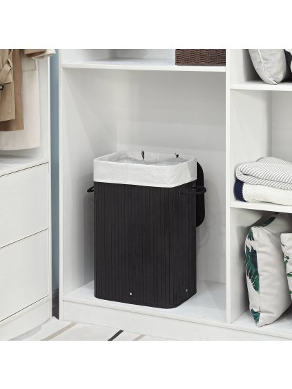 Waeschetonne Bambus 72 L Schwarz LCB10B 3