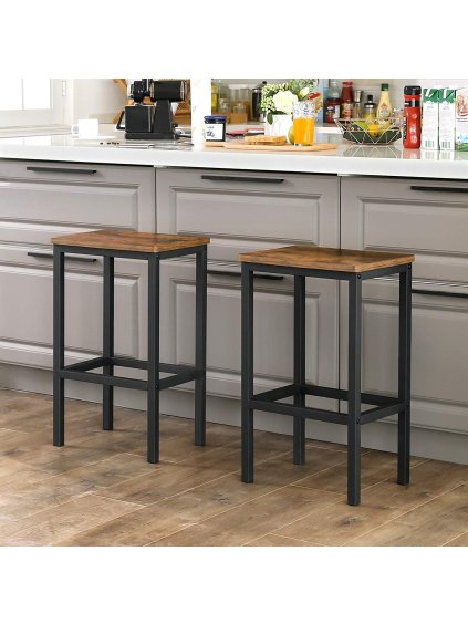 Set of 2 Industrial Bar Stools LBC65X 3