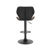 set of 2 modern height adjustable stools with backrest and footrest in dark brown leatherette and black metal woltu (6)