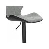 set of 2 modern height adjustable stools with backrest and footrest in grey eco leather and black metal woltu (6)