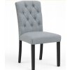 jídelní židle 2 ks – šedé, čalouněné, s ozdobnými cvočky