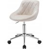 EUGAD OBROTOWE KRZESLO BIUROWE STOLEK KOSMETYCZNY KOLKA 77 X 54 X 54 CREAM