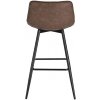 set of two bar stools with brown leatherette upholstered backrest and black metal base woltu (4)