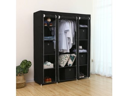 Kleiderschrank 175 x 150 cm Schwarz LSF03H 2