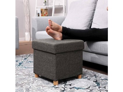 Collapsible Cube Storage Ottoman LSF14GYZ 4