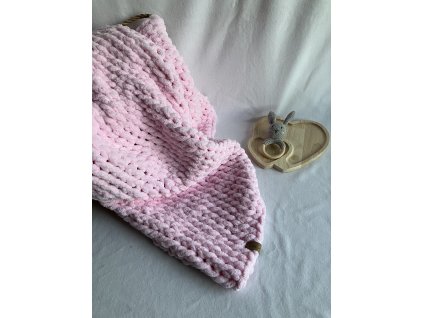 Pletená deka/ růžová