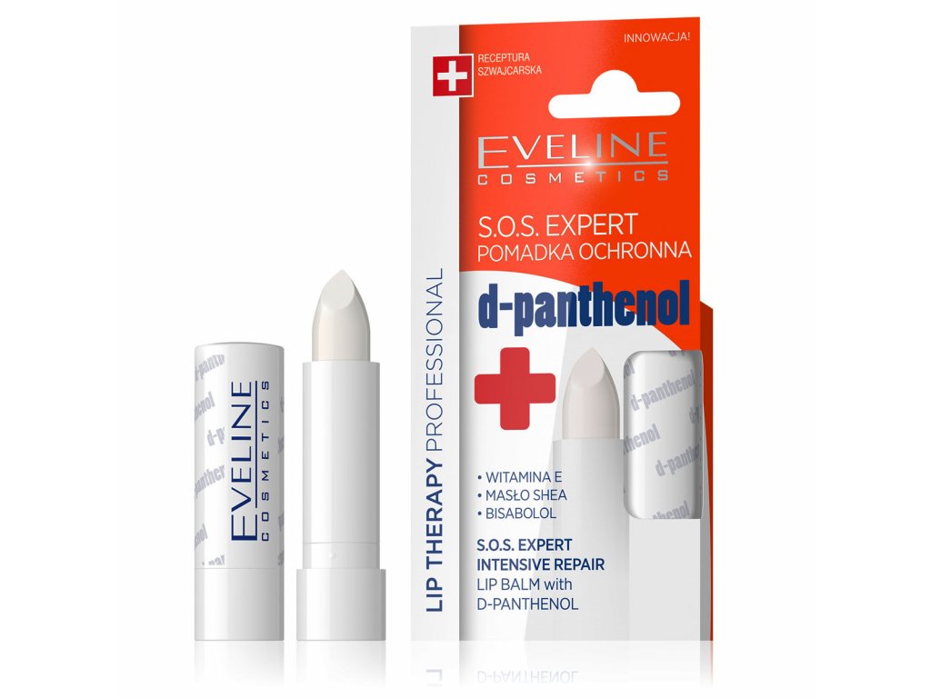 Eveline extra soft S.o.s. Expert ochranná pomáda na rty d-panthenol | evelio.cz