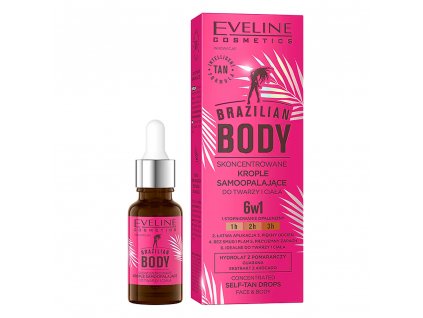 Eveline cosmetics Brazilian body Koncentrované samoopalovací sérum na obličej a tělo 18 ml | evelio.cz