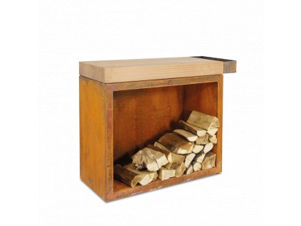 OFYR Butcher Block Storage 90 Corten Teak Wood