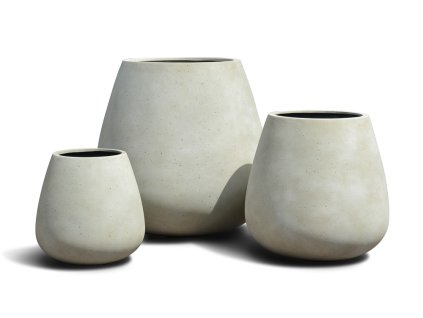 CUMINO CONICO SET 3 ø 46 x 46 cm ø 61,5 x 61,5 cm a ø 84 x 82 cm barva panna