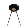 DOME GROUND HIGH Black (Barva trojnožky Bílá, Kartuš Nerez, Nožičky Světlý dub)