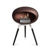 DOME GROUND LOW Mocca (Barva trojnožky Mocca Bowl, Kartuš Rose Gold, Nožičky Smoked Oak Legs)