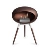 DOME GROUND LOW Mocca (Barva trojnožky Mocca Bowl, Kartuš Rose Gold, Nožičky Smoked Oak Legs)