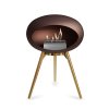 DOME GROUND LOW Mocca (Barva trojnožky Mocca Bowl, Kartuš Rose Gold, Nožičky Smoked Oak Legs)