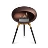 DOME GROUND LOW Mocca (Barva trojnožky Mocca Bowl, Kartuš Rose Gold, Nožičky Smoked Oak Legs)