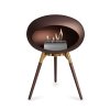 DOME GROUND LOW Mocca (Barva trojnožky Mocca Bowl, Kartuš Rose Gold, Nožičky Smoked Oak Legs)